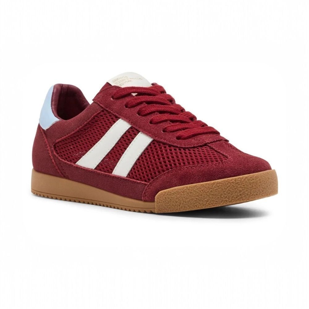 Steve Madden Hudsin Women's Retro-Inspired Suede Sneaker Burgundy Sz 9
